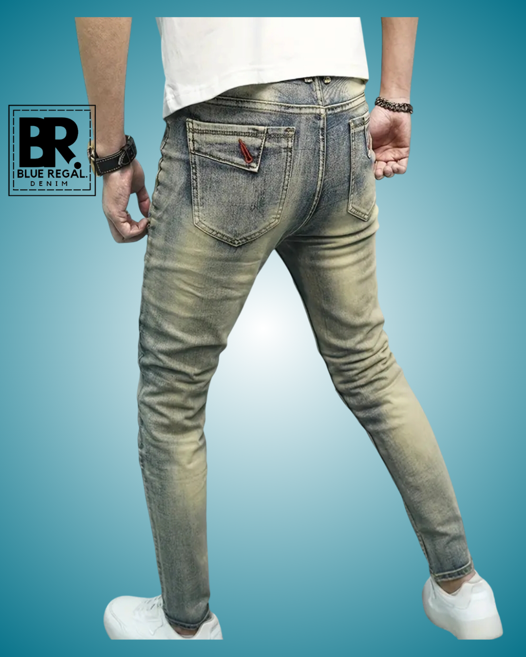 BLUE REGAL DNM Men's Stylish Ripped Solid Denim