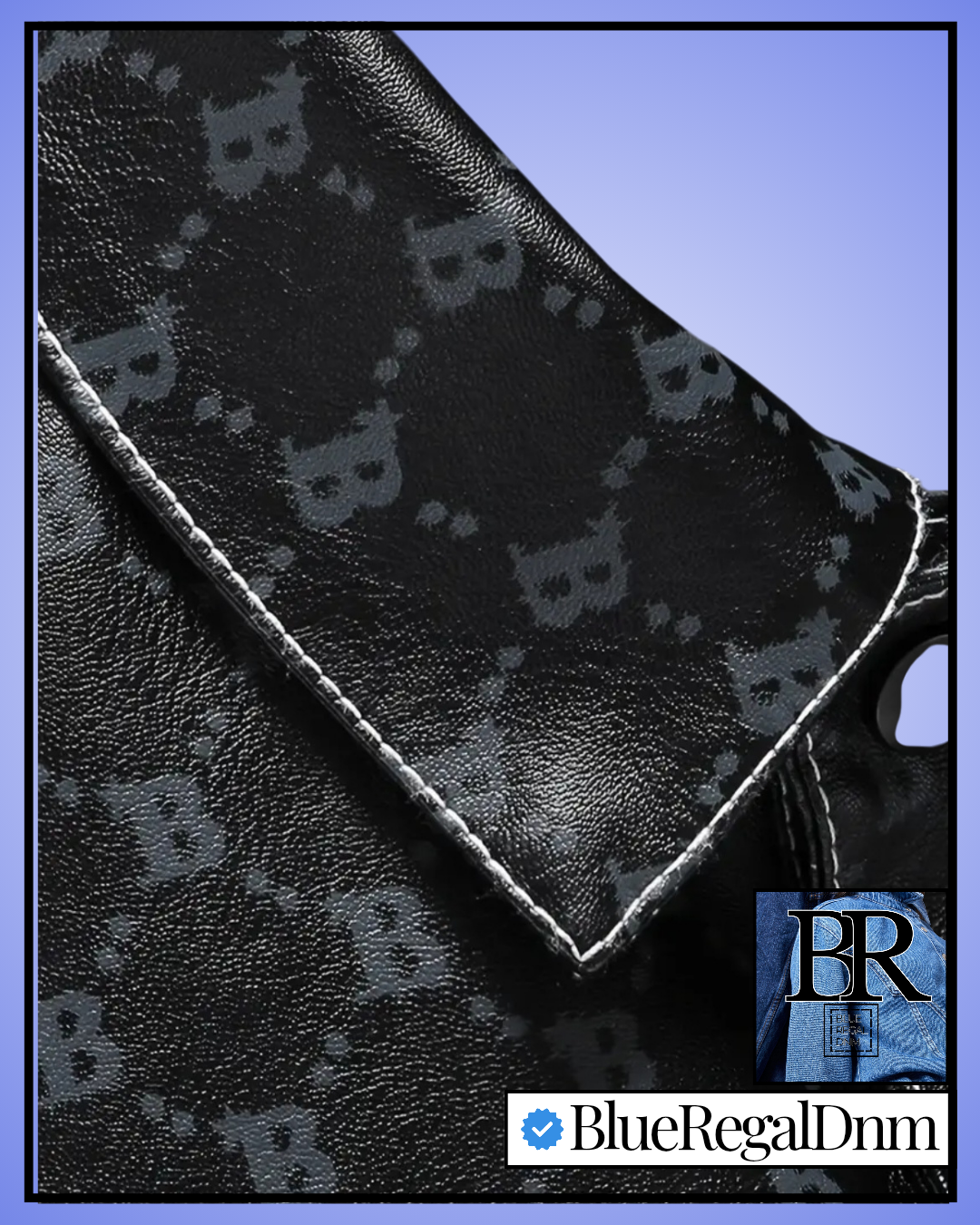 BlueRegalDenim® Iconic "B" Print PU Leather Jacket