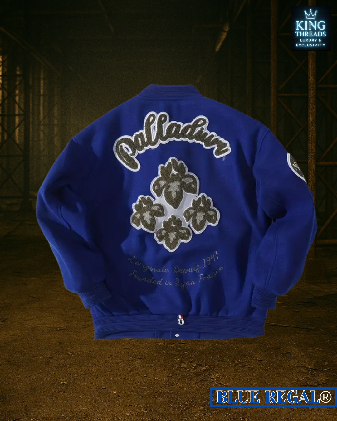 BLUEREGAL® Retro Embroidered Baseball Jacket – Black & White