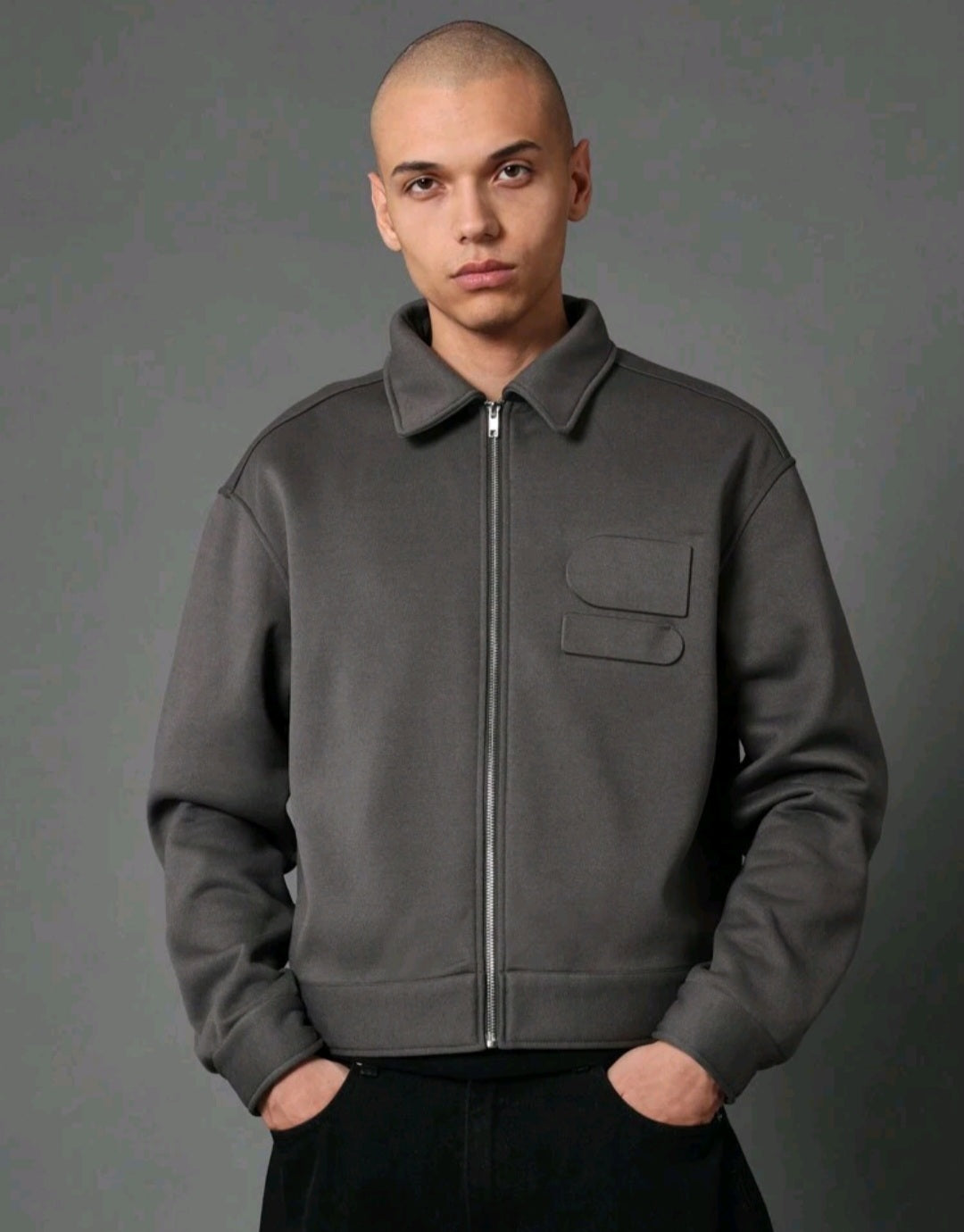 King Threads® Luxury Cropped Harrington Jacket – Vintage Bomber Workwear Essential