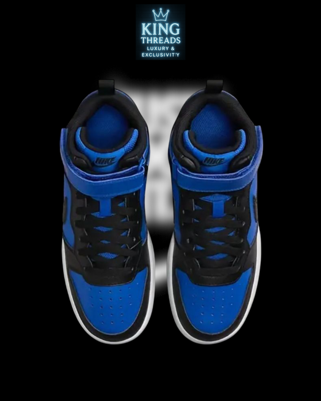 Nike® Court Borough Mid-Top Sneakers - Blue & Black Colorway