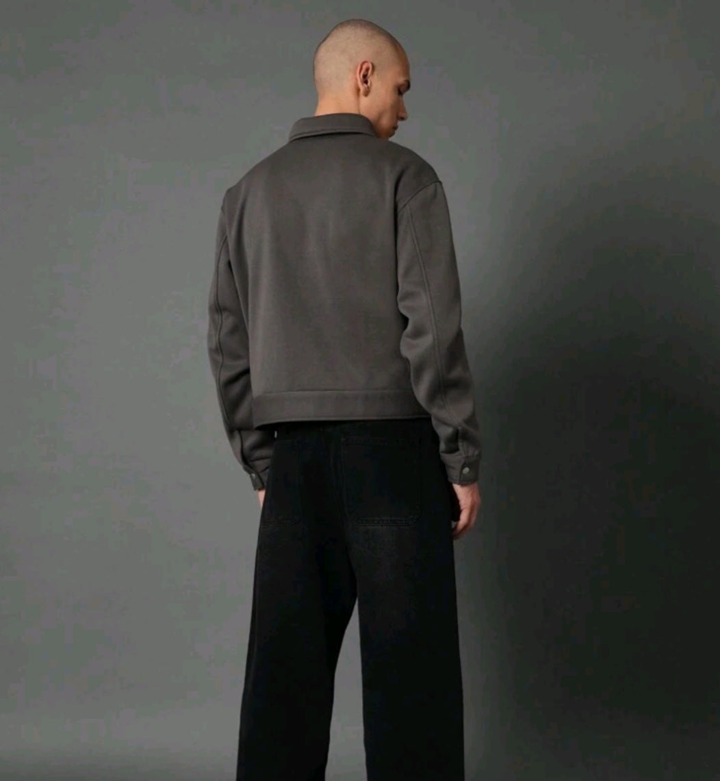 King Threads® Luxury Cropped Harrington Jacket – Vintage Bomber Workwear Essential