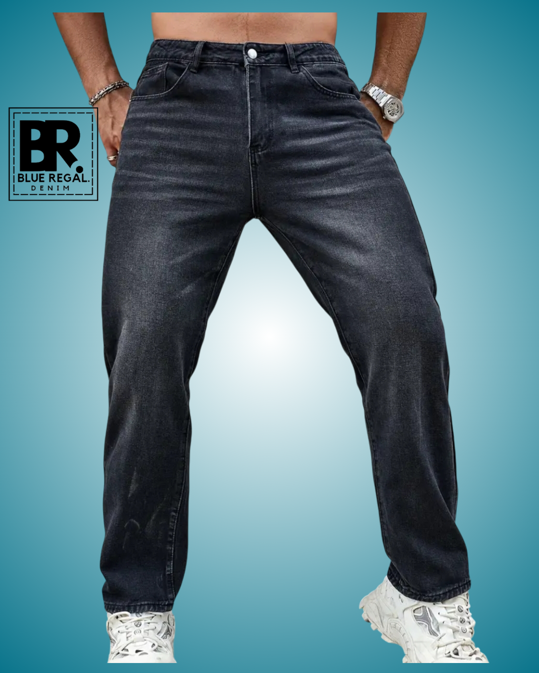 BLUE REGAL DNM Men's Regular Fit Jeans