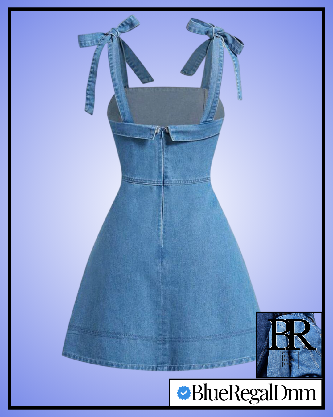 BlueRegalDenim Women's Casual Tie Cami Mini Denim Dress