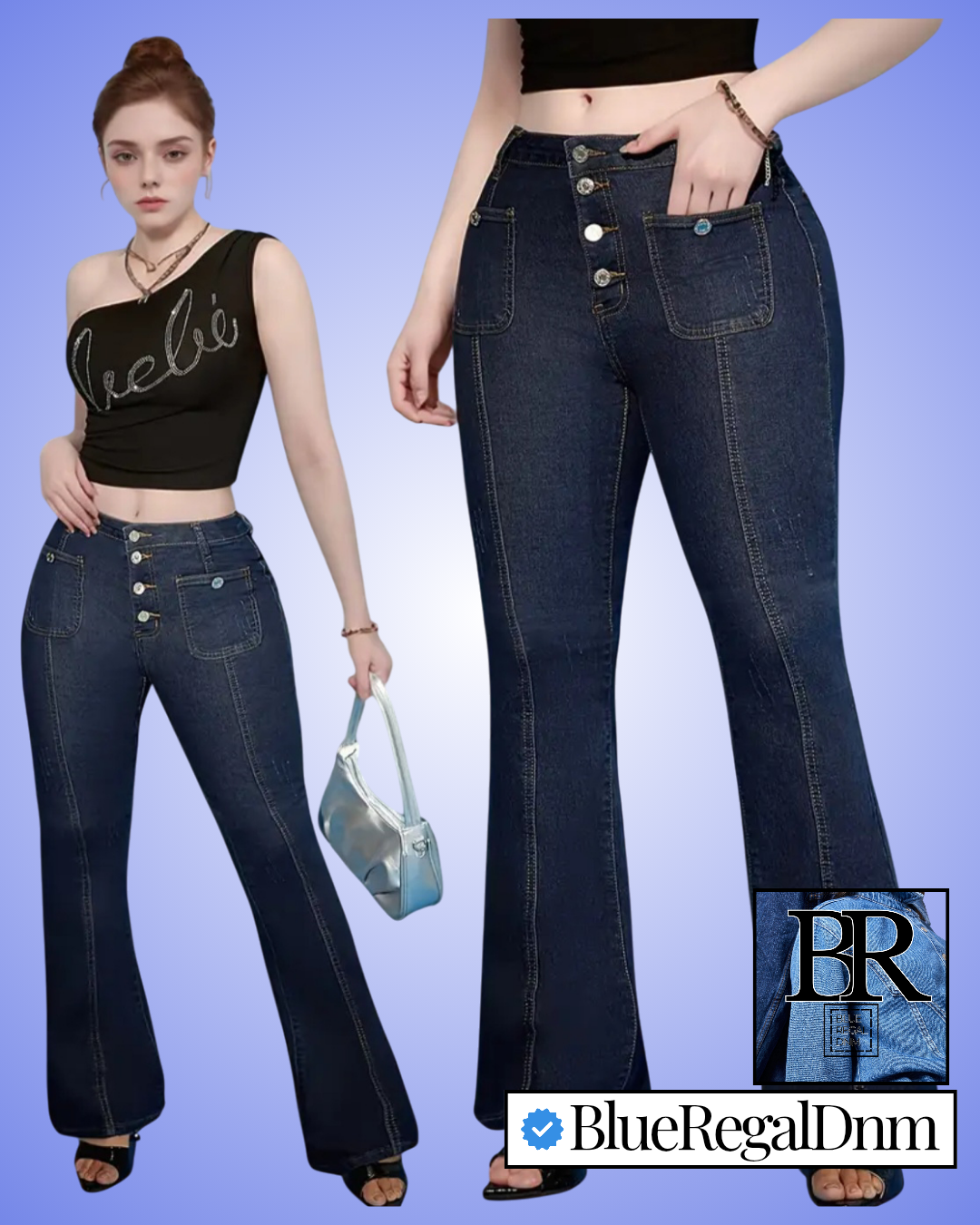 BlueRegalDnm Women's Flare Leg Jeans