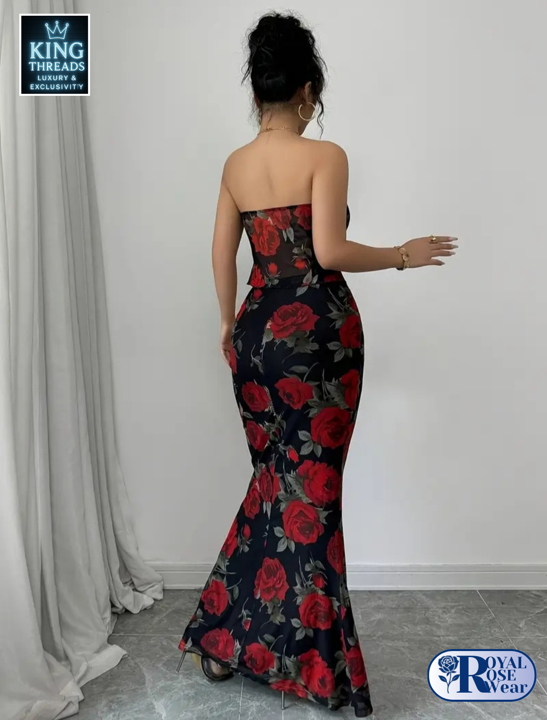 ROYAL ROSE® Elegant Floral Print Two-Piece Set