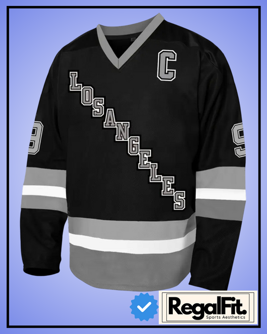 RegalFit "LA GRETZKY" Men's Ice Hockey Jersey - Black